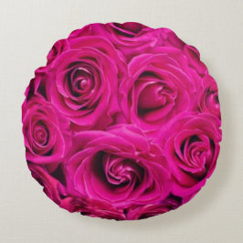 Elegantes rosa Roses Rundkissen Rundes Kissen