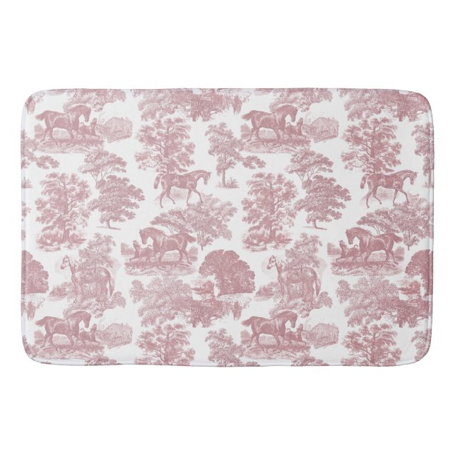 Elegantes Rosa Rustikales Pferdeschild Badematte (Vorderseite)
