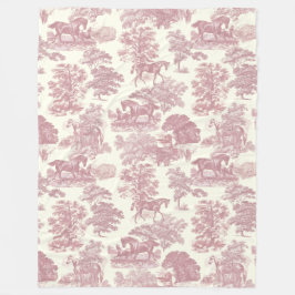 Elegantes Rosa Rustikales Pferdeschild Fleecedecke