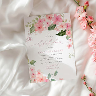 Elegantes Rosa Sakura Blume Brautparty Einladung