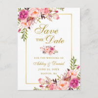 Elegantes Rosa Save the Date