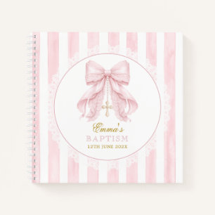 Elegantes rosa Schleife Baby Mädchen Streifen Notizbuch