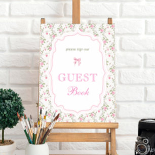 Elegantes rosa Schleife Love Shack Baby Shower Gäs Poster