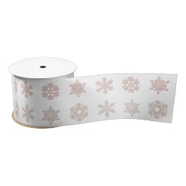 Elegantes Rosa Schneeflocken gemustert Satinband