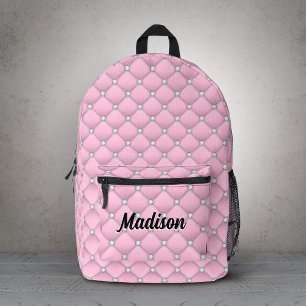Elegantes rosa silbernes falsches Glitter-Tropfen- Bedruckter Rucksack