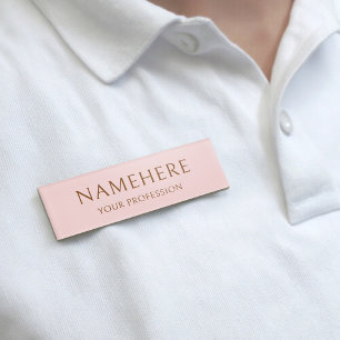 Elegantes Rosa Simple Basic Minimal Modern Namenschild
