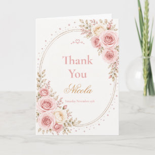 Elegantes Rosa Sweet 16 Dankeskarte