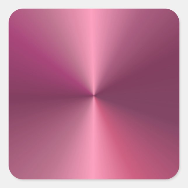 Elegantes rosa Template Trendy Metallic Look Blank Quadratischer Aufkleber (Vorderseite)