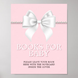 Elegantes rosa Tiffany Baby Shower Books Zeichen Poster