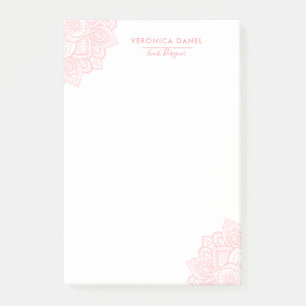Elegantes rosa Tribal Mandala Lace Design Post-it Klebezettel