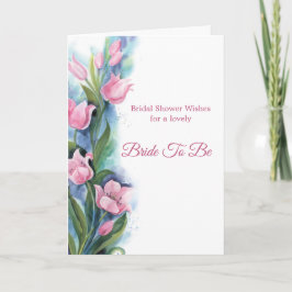 Elegantes Rosa Tulips Brautparty Karte