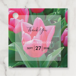 Elegantes rosa Tulips Hochzeitsgeschenk Geschenkanhänger