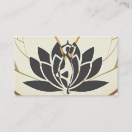 Elegantes Rosa-u. Goldlotos-Blumen-Logo-Yoga Visitenkarte