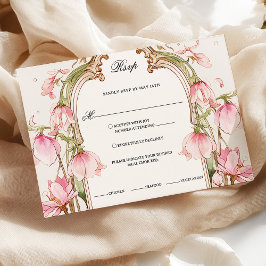 Elegantes Rosa UAwg mit Auswahl an Speisen RSVP Karte