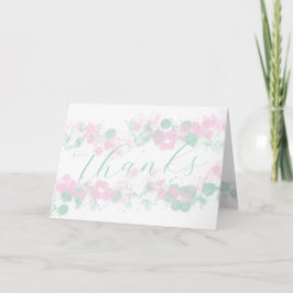 Elegantes rosa und Aquamarines Spatter-Skript Dankeskarte