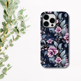 Elegantes Rosa und Blau-Orchideen Case-Mate iPhone 14 Pro Max Hülle