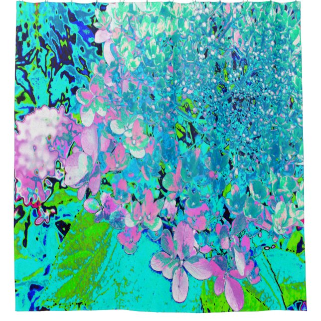 Elegantes rosa und blaues Limelight Hydrangea Duschvorhang (Vorderseite)