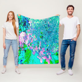 Elegantes rosa und blaues Limelight Hydrangea Fleecedecke