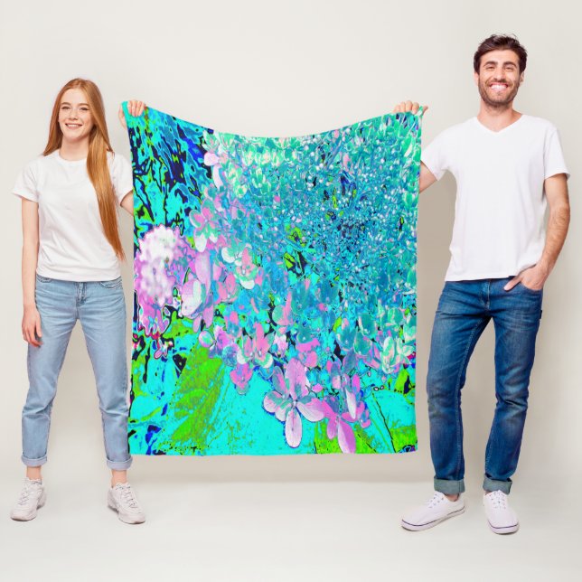 Elegantes rosa und blaues Limelight Hydrangea Fleecedecke (Beispiel)