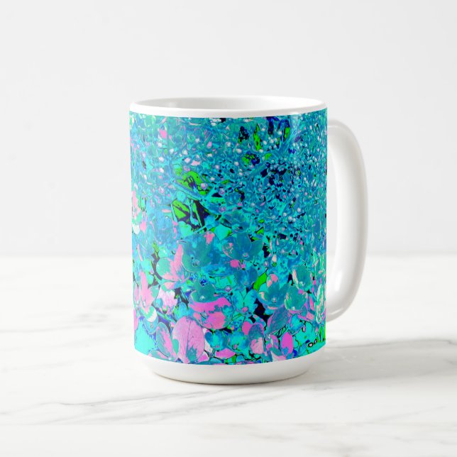 Elegantes rosa und blaues Limelight Hydrangea Kaffeetasse (VorderseiteRechts)