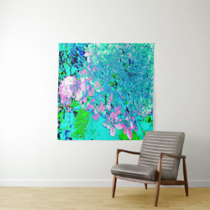 Elegantes rosa und blaues Limelight Hydrangea Wandteppich