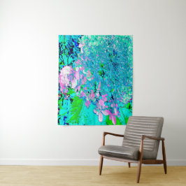 Elegantes rosa und blaues Limelight Hydrangea Wandteppich