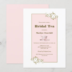 Elegantes Rosa und Gold Einfache Biketour Einladung