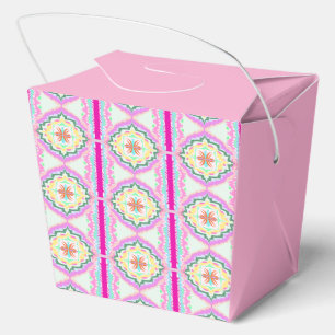 Elegantes Rosa- und Gold-Geometrisches Blumenmuste Geschenkschachtel
