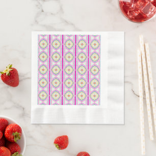 Elegantes Rosa und Gold geometrisches Blumenmuster Serviette
