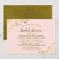 Elegantes Rosa- und Gold-Spitzen-Brautparty
