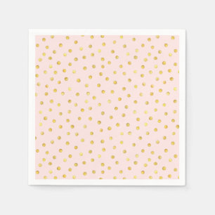 Elegantes rosa und goldenes Foil Confetti Dots Mus Serviette