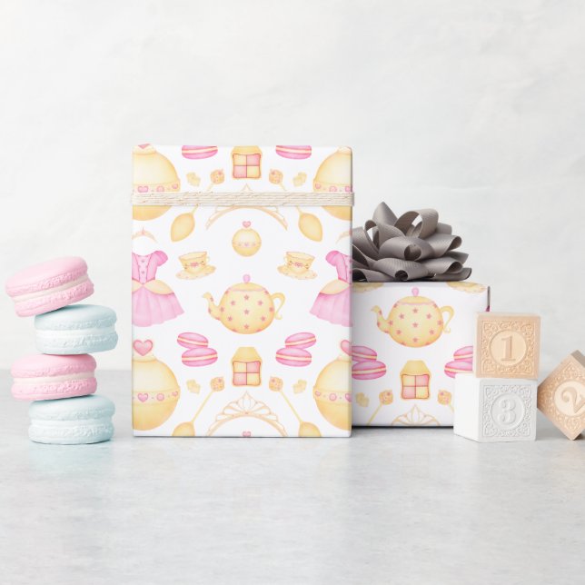 Elegantes rosa und goldenes Party Geschenkpapier (Babyparty)