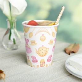 Elegantes rosa und goldenes Party Pappbecher
