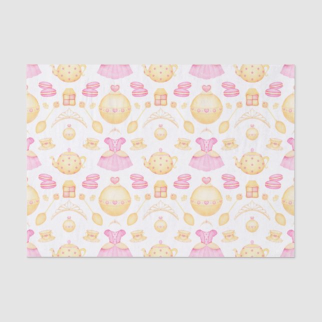 Elegantes rosa und goldenes Party Seidenpapier (Vorderseite)