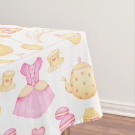 Elegantes rosa und goldenes Party Tischdecke