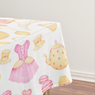 Elegantes rosa und goldenes Party Tischdecke
