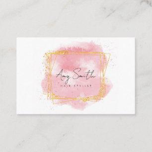 Elegantes rosa und goldenes Visitenkartendesign Visitenkarte