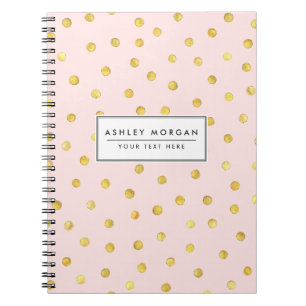 Elegantes Rosa-und Goldfolieconfetti-Punkt-Muster Notizblock