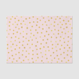 Elegantes Rosa-und Goldfolieconfetti-Punkt-Muster Seidenpapier