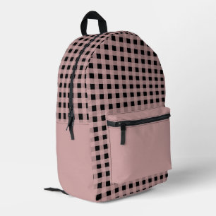 Elegantes, rosa und Kariertes Muster Bedruckter Rucksack