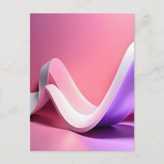 Elegantes rosa und lila abstraktes 3D-Band Postkarte