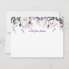 Elegantes Rosa und Lila Wasserfarben | Mitteilungskarte