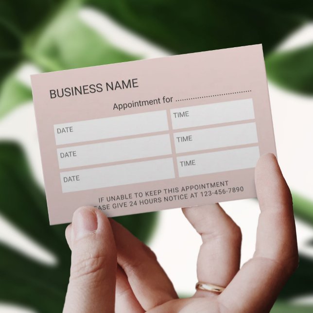 Elegantes Rosa und Marmor Salon Wellness-Center Terminkarte (Von Creator hochgeladen)