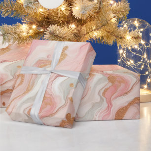 Elegantes Rosa und Rose Goldmedaille Geschenkpapier
