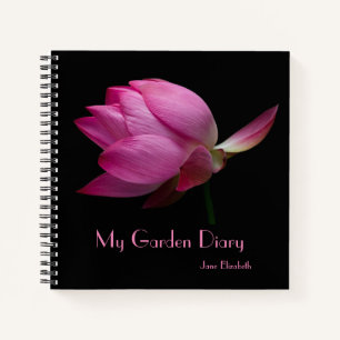 Elegantes rosa und schwarzes botanisches Notebook Notizbuch