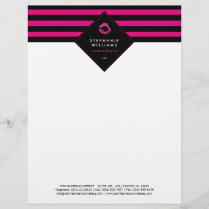Elegantes rosa und schwarzes Briefpapier für Kosme