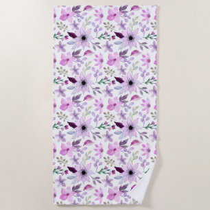 Elegantes rosa und violettes Blumenmuster Strandtuch