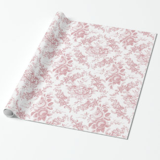 Elegantes rosa und weiße Blumentoilette Geschenkpapier