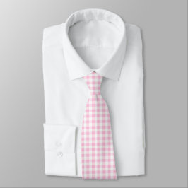 Elegantes rosa und weißes Gingham-Muster Krawatte