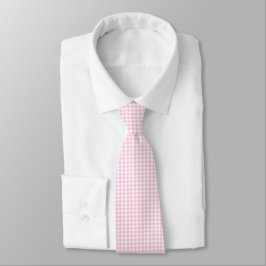 Elegantes rosa und weißes Gingham-Muster Krawatte